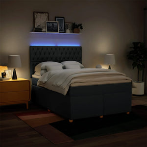 Κρεβάτι Boxspring με Στρώμα Μπλε 140x200 εκ. Υφασμάτινο - Pakobazaar