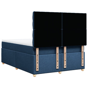 Κρεβάτι Boxspring με Στρώμα Μπλε 140x200 εκ. Υφασμάτινο - Pakobazaar