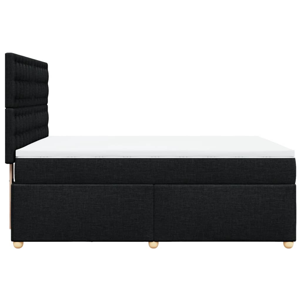 Κρεβάτι Boxspring με Στρώμα Μαύρο 140x200 εκ. Υφασμάτινο - Pakobazaar