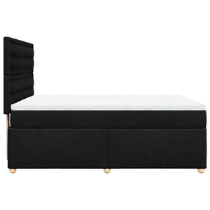 Κρεβάτι Boxspring με Στρώμα Μαύρο 140x200 εκ. Υφασμάτινο - Pakobazaar