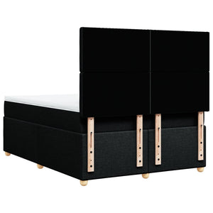 Κρεβάτι Boxspring με Στρώμα Μαύρο 140x200 εκ. Υφασμάτινο - Pakobazaar