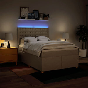 Κρεβάτι Boxspring με Στρώμα Κρεμ 140x200 εκ. Υφασμάτινο - Pakobazaar