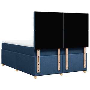 Κρεβάτι Boxspring με Στρώμα Μπλε 140x200 εκ. Υφασμάτινο - Pakobazaar