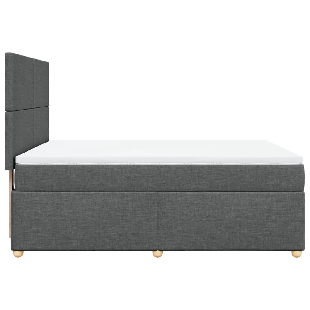Κρεβάτι Boxspring με Στρώμα Σκούρο Γκρι 160x200 εκ Υφασμάτινο - Pakobazaar