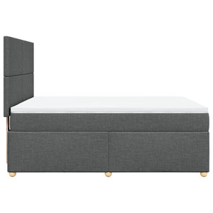 Κρεβάτι Boxspring με Στρώμα Σκούρο Γκρι 160x200 εκ Υφασμάτινο - Pakobazaar
