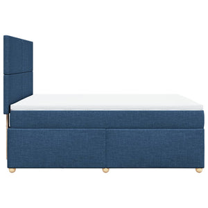 Κρεβάτι Boxspring με Στρώμα Μπλε 160x200 εκ. Υφασμάτινο - Pakobazaar