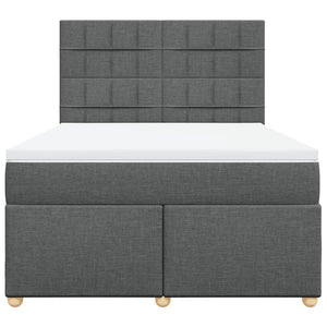Κρεβάτι Boxspring με Στρώμα Σκούρο Γκρι 160x200 εκ Υφασμάτινο - Pakobazaar
