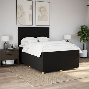 Κρεβάτι Boxspring με Στρώμα Μαύρο 160x200 εκ. Υφασμάτινο - Pakobazaar