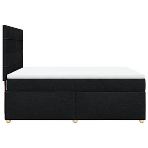 Κρεβάτι Boxspring με Στρώμα Μαύρο 160x200 εκ. Υφασμάτινο - Pakobazaar