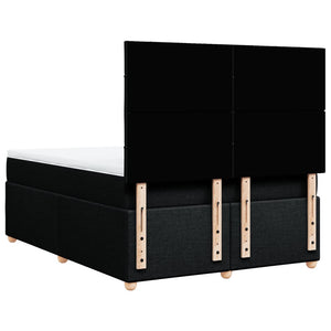 Κρεβάτι Boxspring με Στρώμα Μαύρο 160x200 εκ. Υφασμάτινο - Pakobazaar