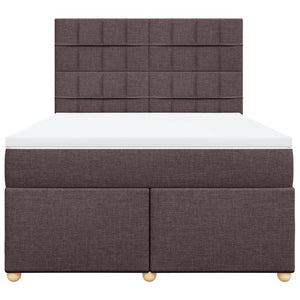 Κρεβάτι Boxspring με Στρώμα Σκούρο Καφέ 160x200 εκ Υφασμάτινο