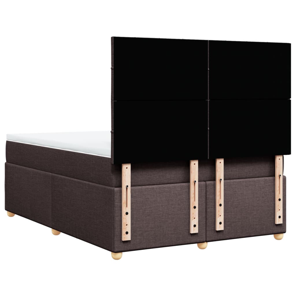 Κρεβάτι Boxspring με Στρώμα Σκούρο Καφέ 160x200 εκ Υφασμάτινο