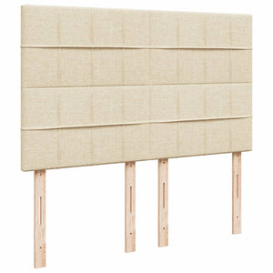 Κρεβάτι Boxspring με Στρώμα Κρεμ 160x200 εκ. Υφασμάτινο - Pakobazaar