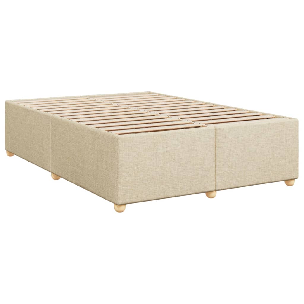 Κρεβάτι Boxspring με Στρώμα Κρεμ 160x200 εκ. Υφασμάτινο - Pakobazaar