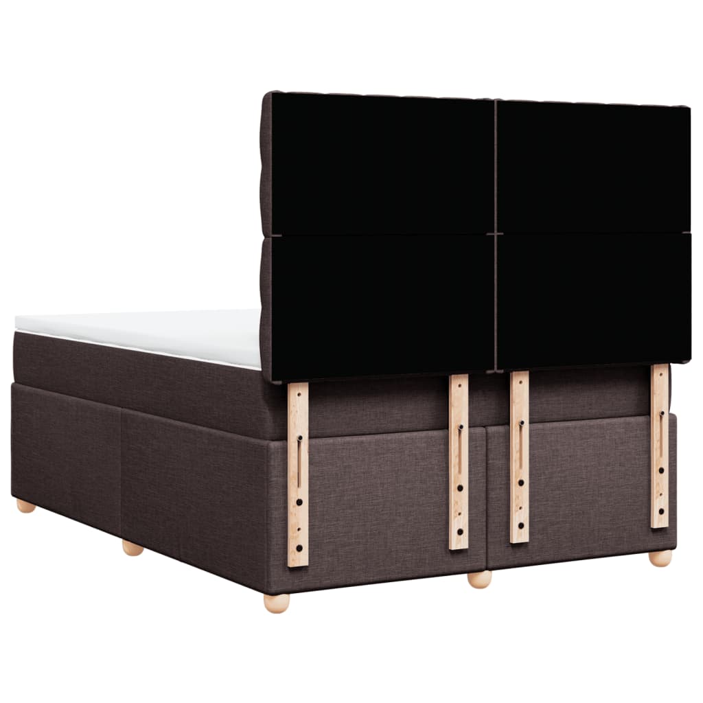 Κρεβάτι Boxspring με Στρώμα Σκούρο Καφέ 160x200 εκ Υφασμάτινο - Pakobazaar