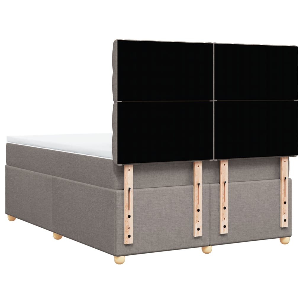 Κρεβάτι Boxspring με Στρώμα Taupe 160x200 εκ. Υφασμάτινο - Pakobazaar