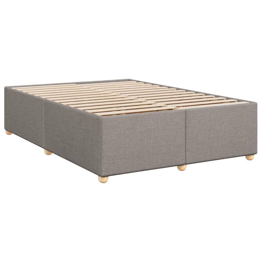Κρεβάτι Boxspring με Στρώμα Taupe 160x200 εκ. Υφασμάτινο - Pakobazaar
