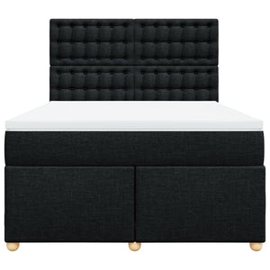 Κρεβάτι Boxspring με Στρώμα Μαύρο 160x200 εκ. Υφασμάτινο - Pakobazaar