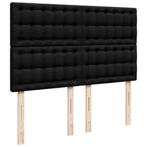 Κρεβάτι Boxspring με Στρώμα Μαύρο 160x200 εκ. Υφασμάτινο - Pakobazaar