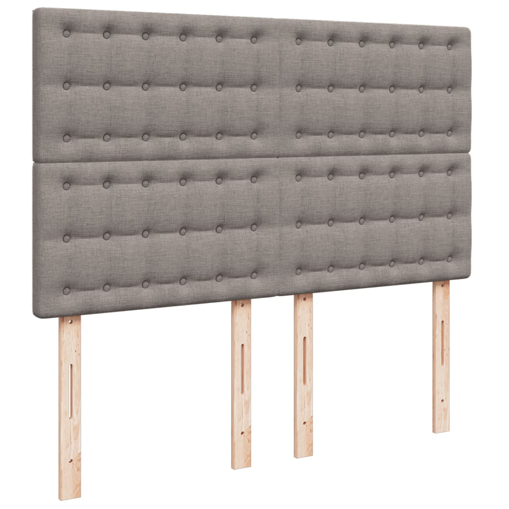 Κρεβάτι Boxspring με Στρώμα Taupe 160x200 εκ. Υφασμάτινο - Pakobazaar