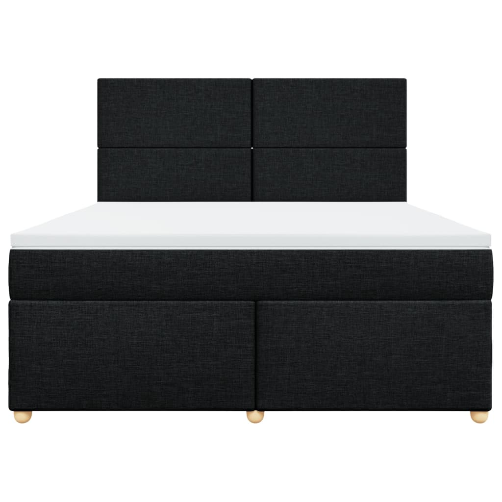 Κρεβάτι Boxspring με Στρώμα Μαύρο 180x200 εκ. Υφασμάτινο - Pakobazaar