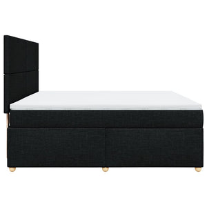 Κρεβάτι Boxspring με Στρώμα Μαύρο 180x200 εκ. Υφασμάτινο - Pakobazaar