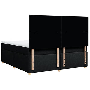Κρεβάτι Boxspring με Στρώμα Μαύρο 180x200 εκ. Υφασμάτινο - Pakobazaar