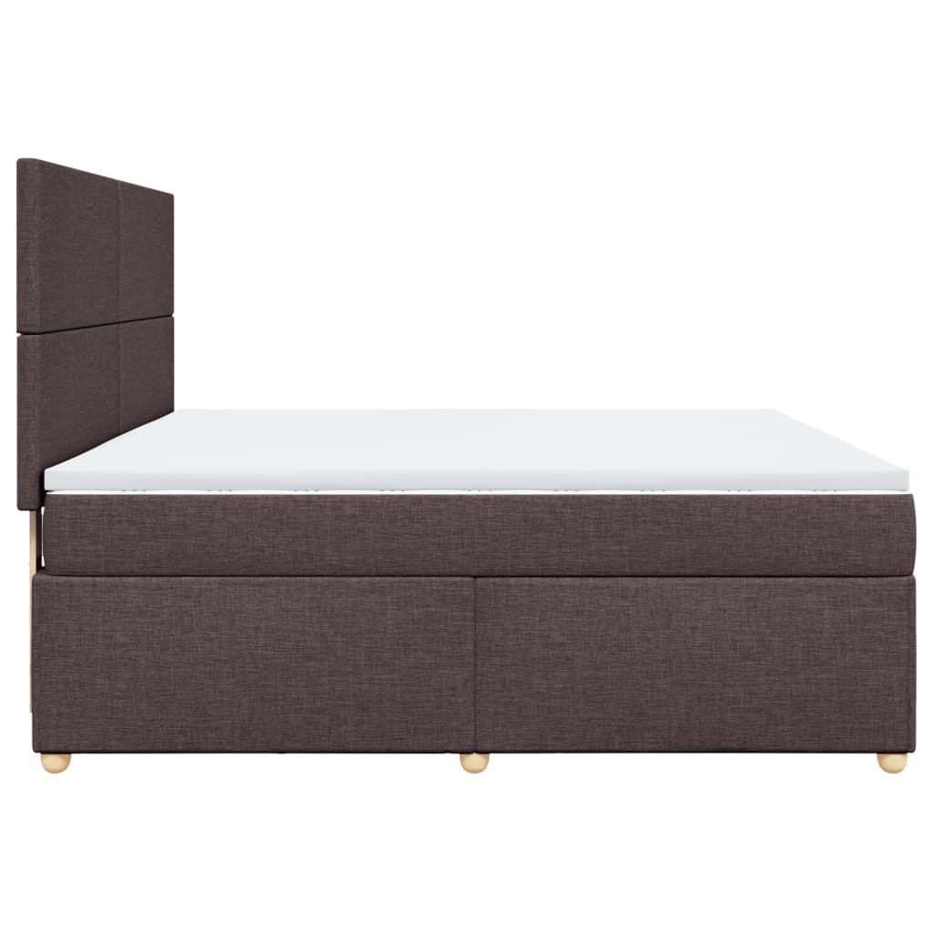 Κρεβάτι Boxspring με Στρώμα Σκούρο Καφέ 180x200 εκ Υφασμάτινο - Pakobazaar