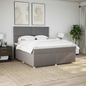 Κρεβάτι Boxspring με Στρώμα Taupe 180x200 εκ. Υφασμάτινο
