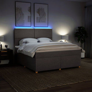 Κρεβάτι Boxspring με Στρώμα Taupe 180x200 εκ. Υφασμάτινο