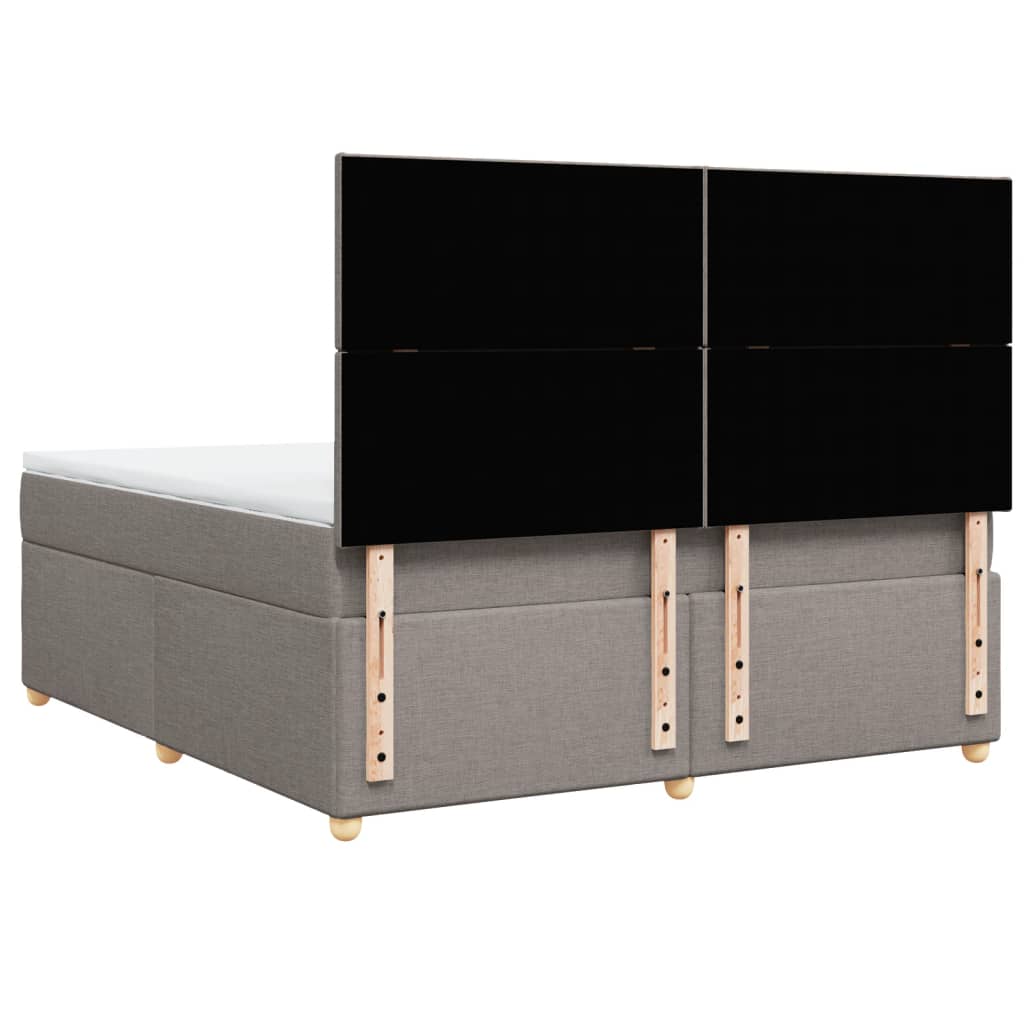 Κρεβάτι Boxspring με Στρώμα Taupe 180x200 εκ. Υφασμάτινο