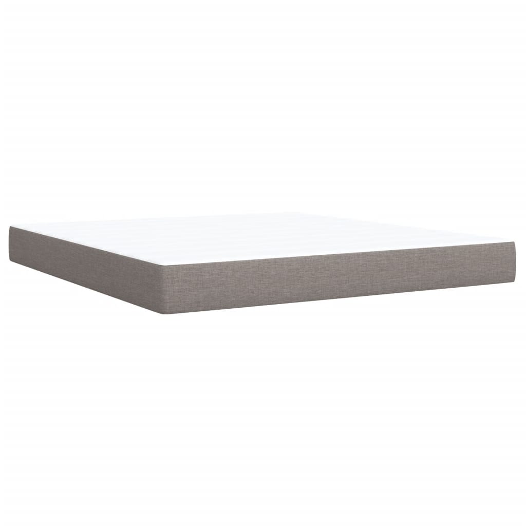 Κρεβάτι Boxspring με Στρώμα Taupe 180x200 εκ. Υφασμάτινο