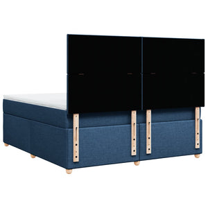 Κρεβάτι Boxspring με Στρώμα Μπλε 180x200 εκ. Υφασμάτινο - Pakobazaar