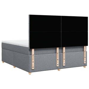 Κρεβάτι Boxspring με Στρώμα Ανοιχτό Γκρι 180x200 εκ. Υφασμάτινο - Pakobazaar