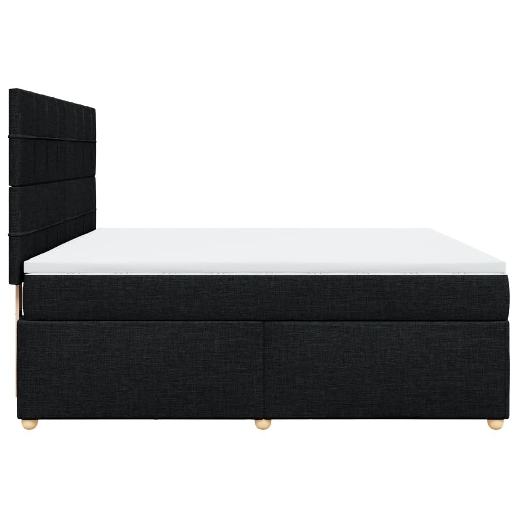Κρεβάτι Boxspring με Στρώμα Μαύρο 180x200 εκ. Υφασμάτινο