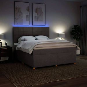 Κρεβάτι Boxspring με Στρώμα Taupe 180x200 εκ. Υφασμάτινο - Pakobazaar