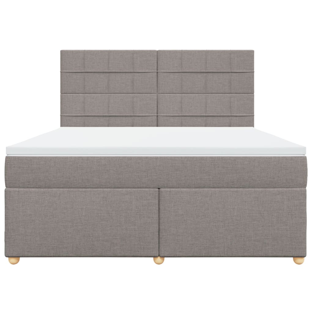 Κρεβάτι Boxspring με Στρώμα Taupe 180x200 εκ. Υφασμάτινο - Pakobazaar