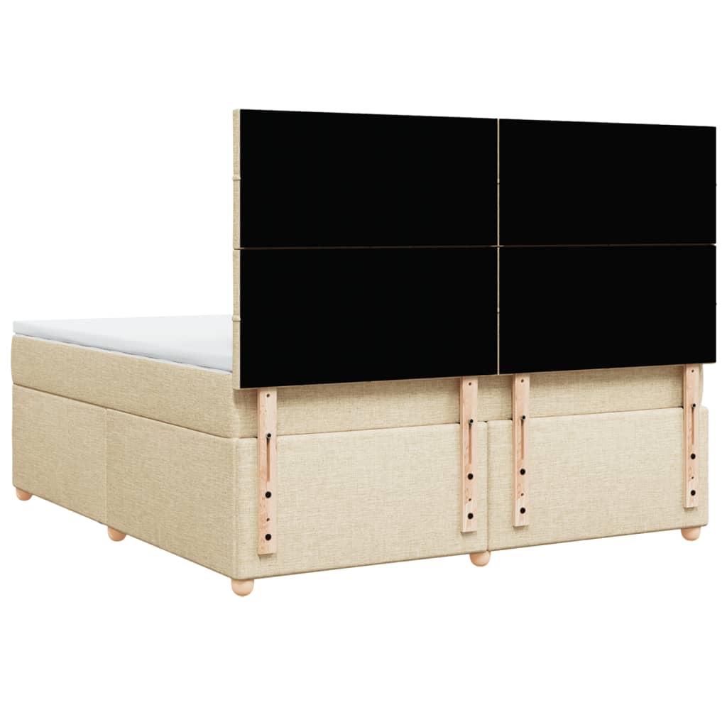 Κρεβάτι Boxspring με Στρώμα Κρεμ 180x200 εκ. Υφασμάτινο