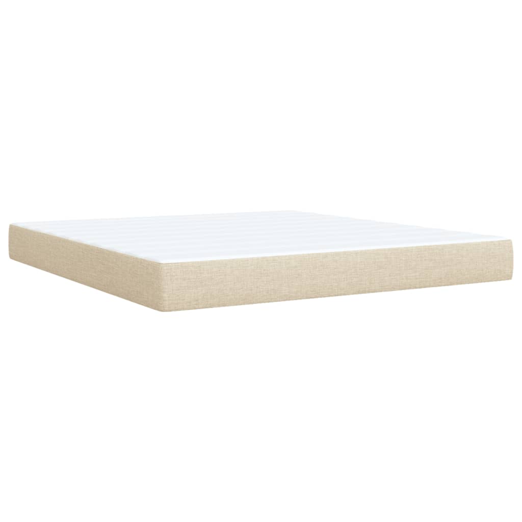 Κρεβάτι Boxspring με Στρώμα Κρεμ 180x200 εκ. Υφασμάτινο - Pakobazaar