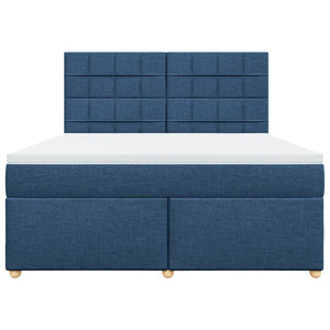 Κρεβάτι Boxspring με Στρώμα Μπλε 180x200 εκ. Υφασμάτινο - Pakobazaar