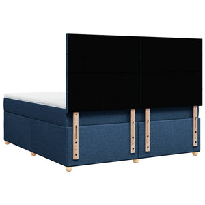 Κρεβάτι Boxspring με Στρώμα Μπλε 180x200 εκ. Υφασμάτινο - Pakobazaar
