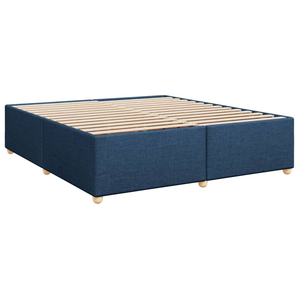 Κρεβάτι Boxspring με Στρώμα Μπλε 180x200 εκ. Υφασμάτινο - Pakobazaar
