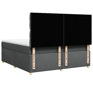 Κρεβάτι Boxspring με Στρώμα Σκούρο Γκρι 180x200 εκ Υφασμάτιν - Pakobazaar