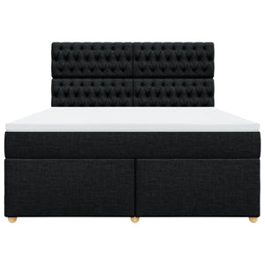 Κρεβάτι Boxspring με Στρώμα Μαύρο 180x200 εκ. Υφασμάτινο - Pakobazaar