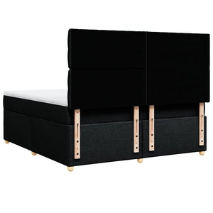 Κρεβάτι Boxspring με Στρώμα Μαύρο 180x200 εκ. Υφασμάτινο - Pakobazaar