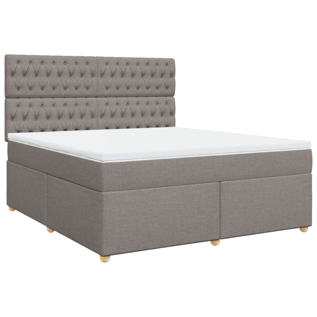 Κρεβάτι Boxspring με Στρώμα Taupe 180x200 εκ. Υφασμάτινο
