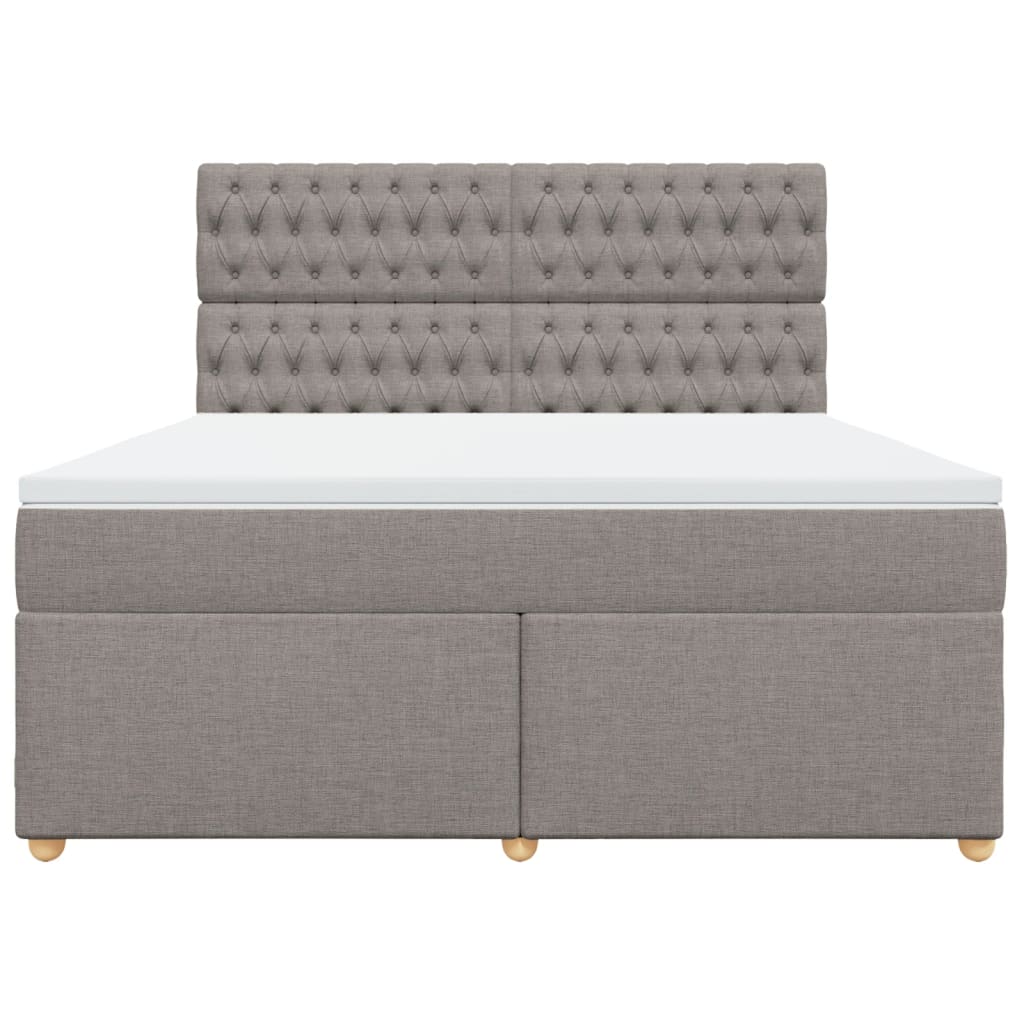 Κρεβάτι Boxspring με Στρώμα Taupe 180x200 εκ. Υφασμάτινο