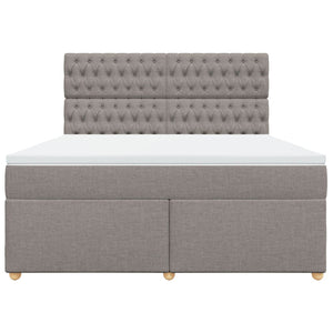 Κρεβάτι Boxspring με Στρώμα Taupe 180x200 εκ. Υφασμάτινο
