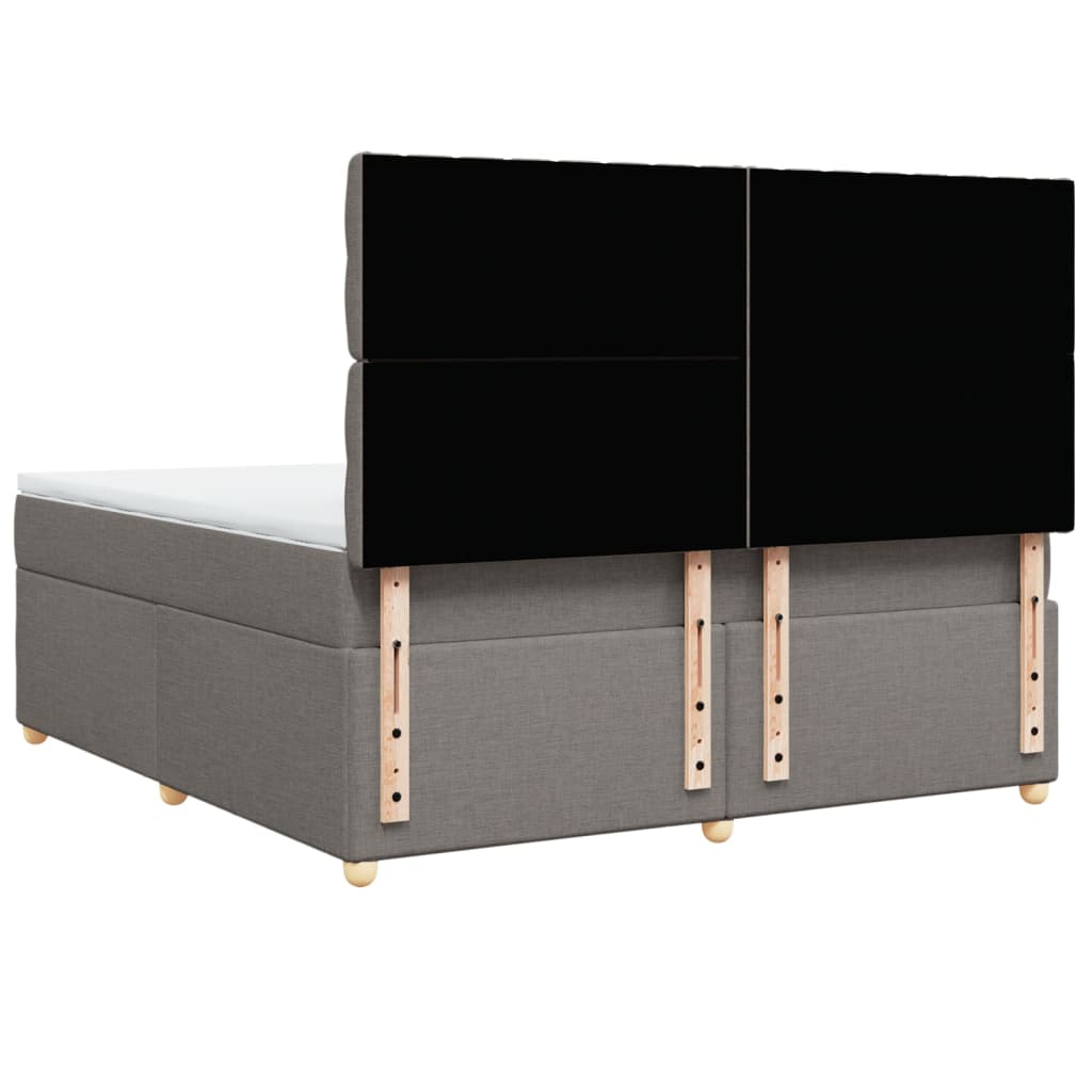 Κρεβάτι Boxspring με Στρώμα Taupe 180x200 εκ. Υφασμάτινο