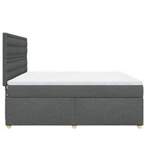 Κρεβάτι Boxspring με Στρώμα Σκούρο Γκρι 180x200 εκ Υφασμάτιν - Pakobazaar